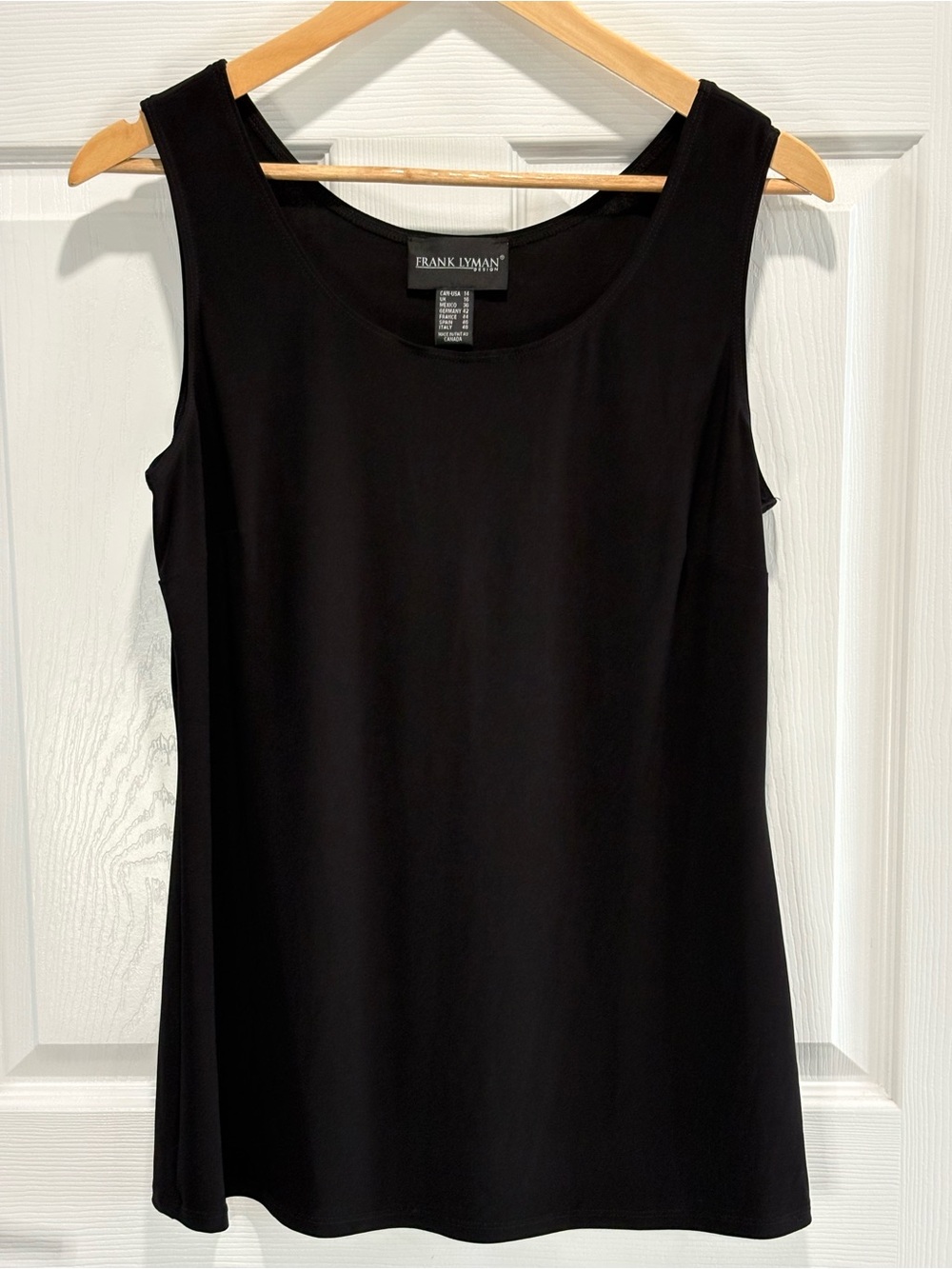 Frank Lyman Black Scoop Neck Tank Top Camisole, Size 14